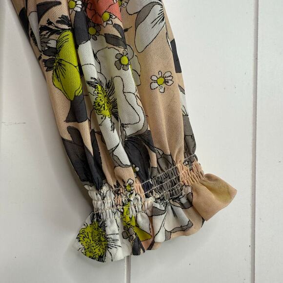 Free People floral top pleated babydoll lightweight XS - Picture 6 of 8